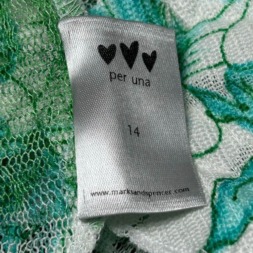 Per Una Floral Green Mesh Ruffle Jacket - Picture 5 of 7